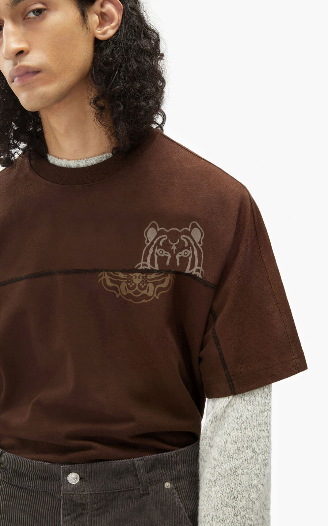 Kenzo K Tiger oversized T Shirt Herr | 30265-HMTQ